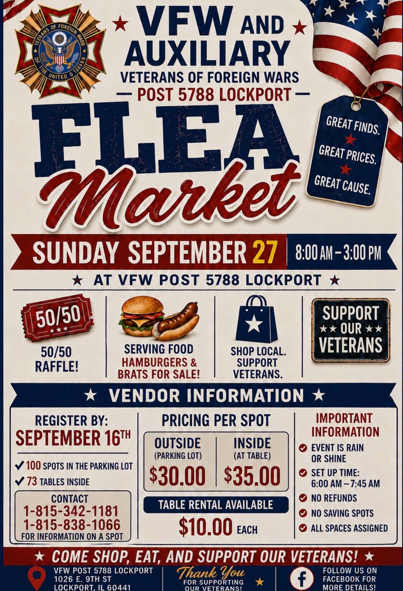VFW & Auxiliary Flea Market flyer